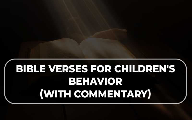 Bible Verses For Children'S Behavior
